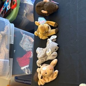 Beanie babies Plush Animal Toy Set - Brown and Tan